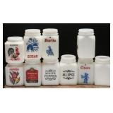 Milk Glass Spice Jars - Hazel Atlas, Tipp City +