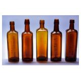 Vintage & Antique Bitters Tonic Bottles (5)