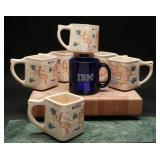 Vintage HP Scopes Square Coffee Cups + (7)