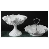 Fenton Hobnail Ruffled Compote Candy & Bon Bon (2)