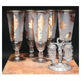 MCM 1950s Libbey Foliage Pilsner Glasses (6)