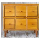 Solid Blonde Oak File Cabinet- 6-Drawer