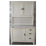 Hoosier Cabinet- Sliding Enamel Top- Early Century