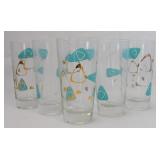 MCM Teal & Gold Decorated Tumblers (5)