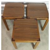 Trio of Matching Walnut End Tables