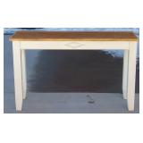 Butcher Block Top Console Table