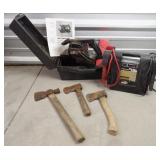 Vtg Hatchets, Craftsman Sander & Solar Booster PAC