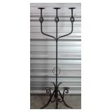 55" Wrought Iron Candelabra & 22" Wall Sconce (2)