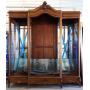 Massive Antique Walnut & Oak China Cabinet