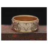 14k Mens Designed Wedding Band Size 8.5 - 8.6g