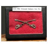 Civil War Cavalry Crossed Sabers Hat Pin