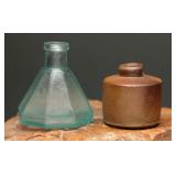 Antique Ink well Bottles (2)