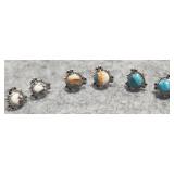 Turquoise & Sterling Stud Earrings (3) 7g