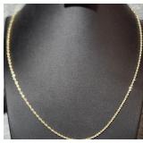 24" Yellow Gold Rope Necklace1.54g