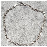 Diamond Cut White Gold 8" Bracelet 10K
