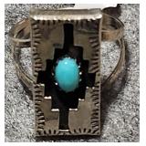 Navajo Sterling And Turquise Ring SIZE 6