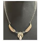 Vintage Sterling/ Moonstone Navajo Signed Necklace