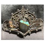 Sterling Silver Blackjack Turquoise Bracelet 33.7g