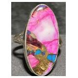 Spiny Oyster Turquoise  And Sterling Ring 5 grams