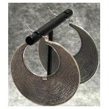 Vintage Sterling Silver Filigree Hoop Earrings