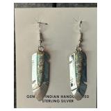 Navajo Mary Yazzie Sterling & Opal Feather Earring