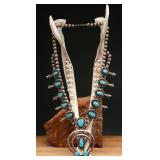 Sterling Silver Squash Blossom Necklace, 275.39g