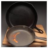 Two Cast Iron Skillets, No. 10 No. 7