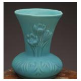 Van Briggle Turquoise Blue Anemone Tulip Vase