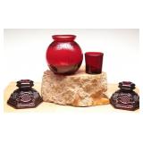 Vintage Anchor Hocking Ruby Red Glass Set