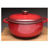 Lodge 6 Quart Red Porcelain Cast Iron Dutch Oven