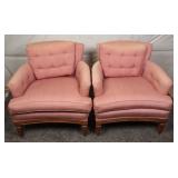 Vintage Pink Upholstered Armchairs