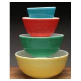 Vintage Pyrex Primary Colors Mixing Bowl Set