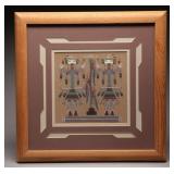 Framed Native American Sand Painting