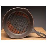 Cast Iron Grill Pan Made in USA, 9-Inch Diameter