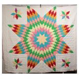 Hand-Stitched Star Quilt, Circa Mid-20th Century