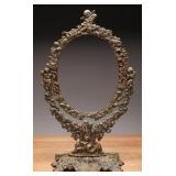Brass Vanity Mirror Frame with Cherub Motif