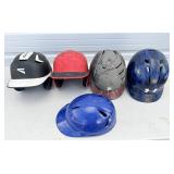 Five Batting Helmets