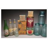 Glassware and Tin Containers