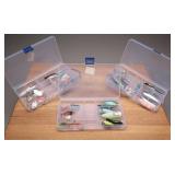 Three Plastic Boxes With Assorted Fishing Lures