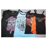 Four Womenï¿½s Graphic Tank Tops, Size L