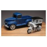 Ceramic Ford Truck & Motorcycle Diecast