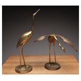 Mid Century Modern Brass Bird Sculptures
