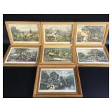 Currier & Ives Framed Prints (7)