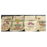 Vintage Colorado & New Mexico Burlap Bean Bags (4)
