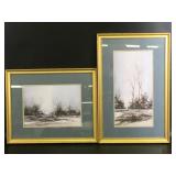 Set of Framed Watercolors by Lorene Lovell (2)
