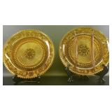 Vintage Amber Glass Trays (2)