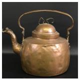 Antique Hand Hammered Copper Tea Pot