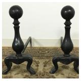 Antique Cast Iron Fireplace Andirons