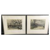 Framed Etching Prints (2)