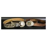 Leather Belts & Silver Belt Buckles (2)